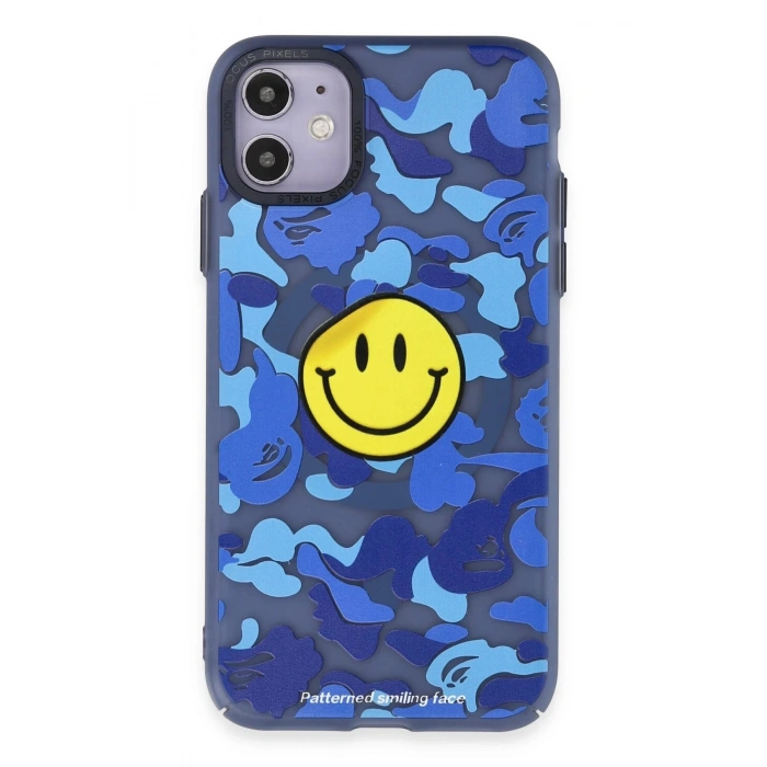 Newface iPhone 11 Kılıf Apollo Magneticsafe Desenli Kapak - Apollo Mavi - 1