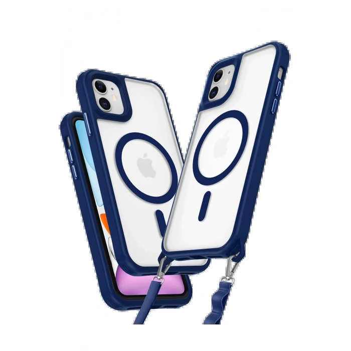 Newface iPhone 11 Kılıf Enka Magsafe Silikon Kılıf - Lacivert