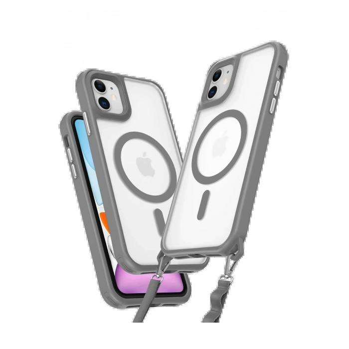 Newface iPhone 11 Kılıf Enka Magsafe Silikon Kılıf - Titan Gri