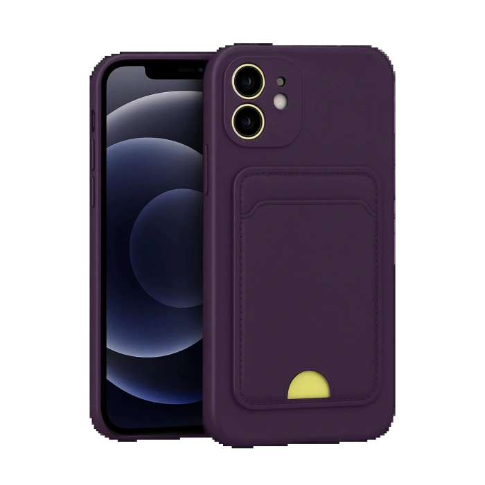 Newface iPhone 11 Kılıf Kelvin Kartvizitli Silikon - Derin Mor