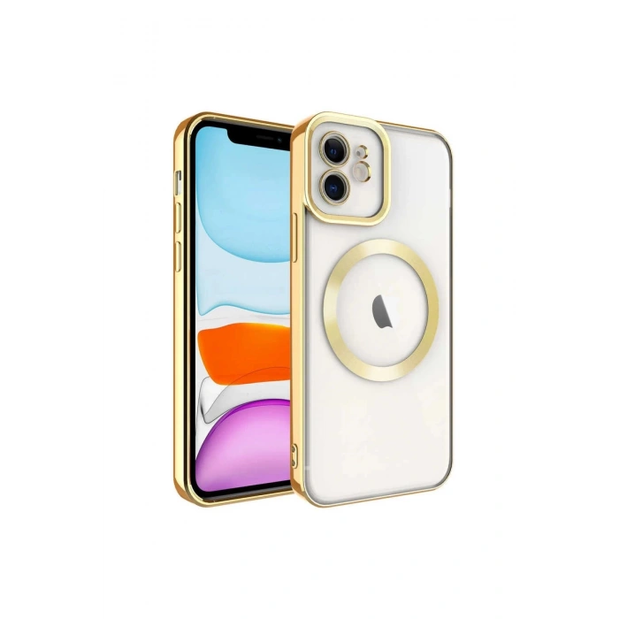 Newface iPhone 11 Kılıf Kross Magneticsafe Kapak - Gold