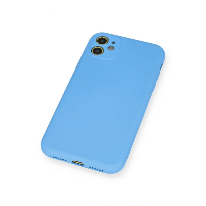 Newface iPhone 11 Kılıf Nano içi Kadife Silikon - Mavi