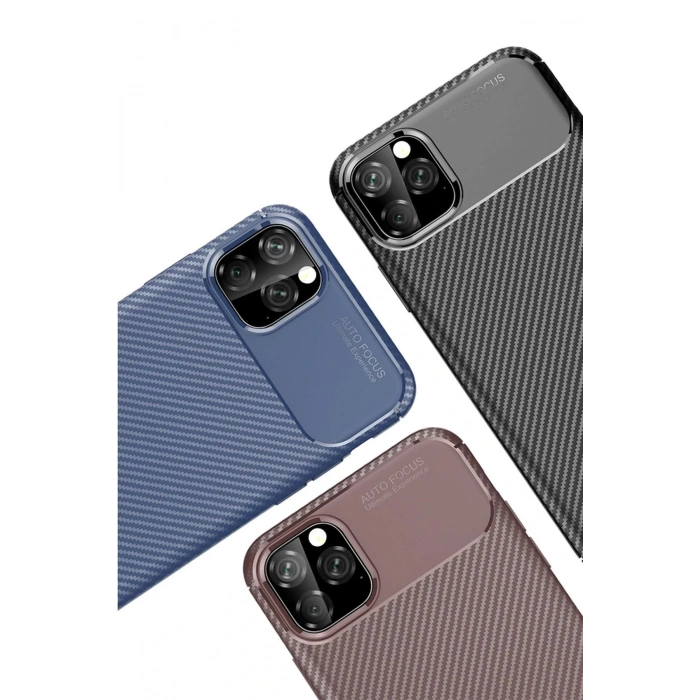 Newface iPhone 11 Pro Kılıf Auto Focus Karbon Kapak - Lacivert
