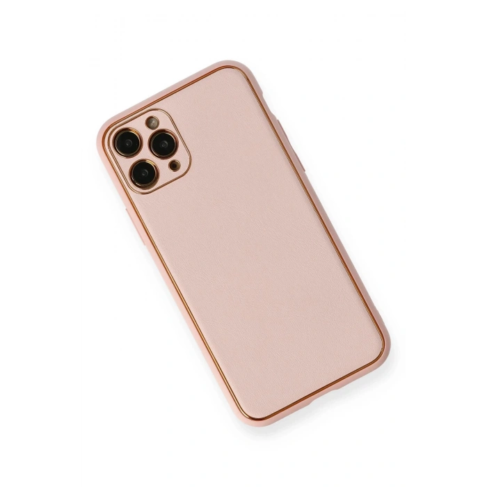 Newface iPhone 11 Pro Kılıf Coco Deri Silikon Kapak - Pembe