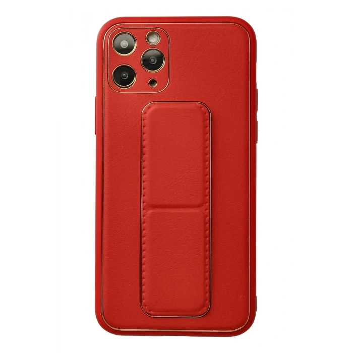 Newface iPhone 11 Pro Kılıf Coco Deri Standlı Kapak - Kırmızı