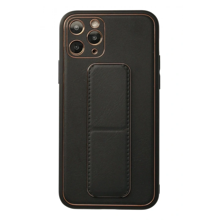 Newface iPhone 11 Pro Kılıf Coco Deri Standlı Kapak - Siyah