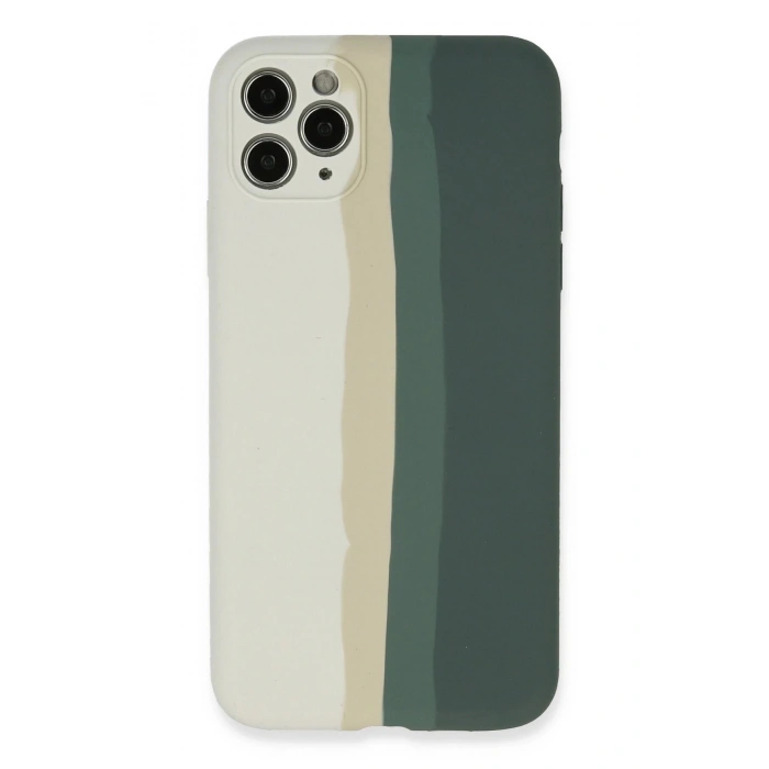 Newface iPhone 11 Pro Kılıf Ebruli Lansman Silikon - Beyaz-Gri