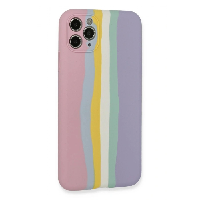 Newface iPhone 11 Pro Kılıf Ebruli Lansman Silikon - Pembe-Lila