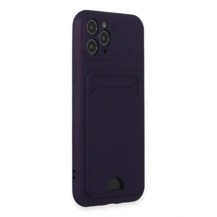 Newface iPhone 11 Pro Kılıf Kelvin Kartvizitli Silikon - Derin Mor