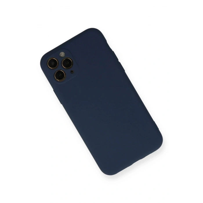 Newface iPhone 11 Pro Kılıf Nano içi Kadife Silikon - Lacivert