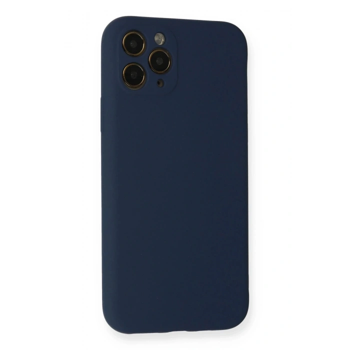 Newface iPhone 11 Pro Kılıf Nano içi Kadife Silikon - Lacivert