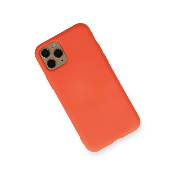 Newface iPhone 11 Pro Kılıf Nano içi Kadife Silikon - Turuncu