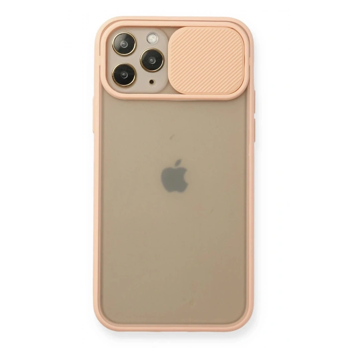 Newface iPhone 11 Pro Kılıf Palm Buzlu Kamera Sürgülü Silikon - Pembe
