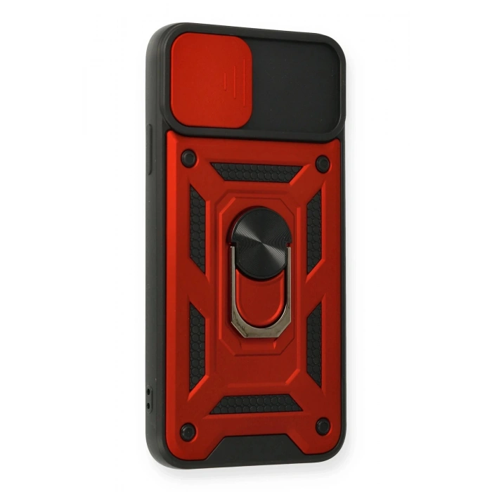 Newface iPhone 11 Pro Kılıf Pars Lens Yüzüklü Silikon - Kırmızı