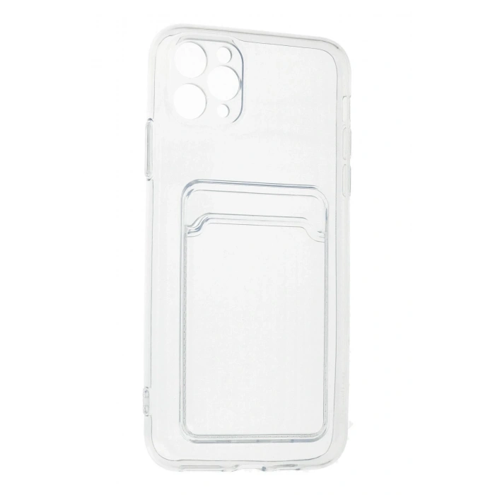 Newface iPhone 11 Pro Max Kılıf Kart Şeffaf Silikon - Şeffaf