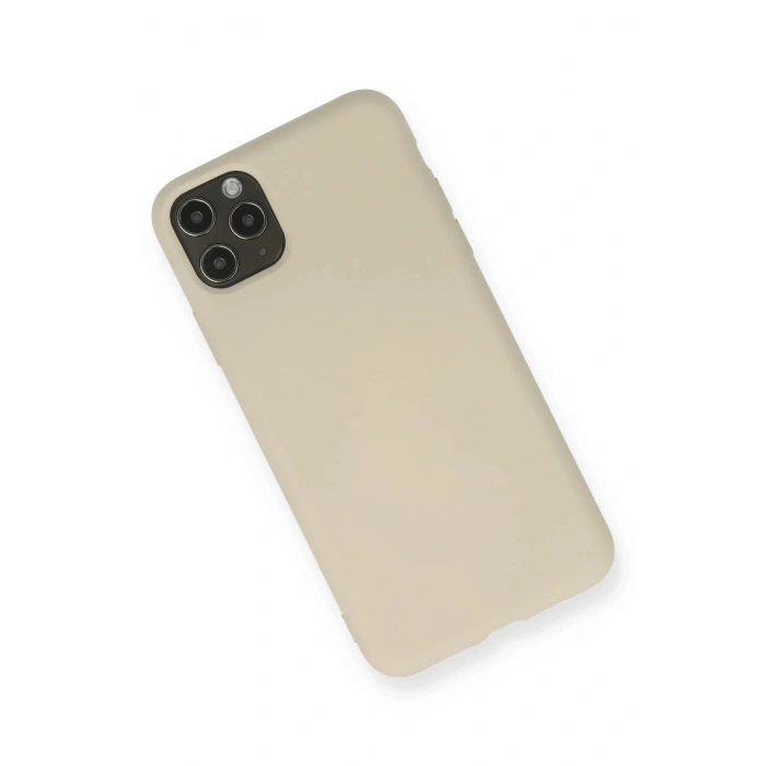 Newface iPhone 11 Pro Max Kılıf Nano içi Kadife Silikon - Bej