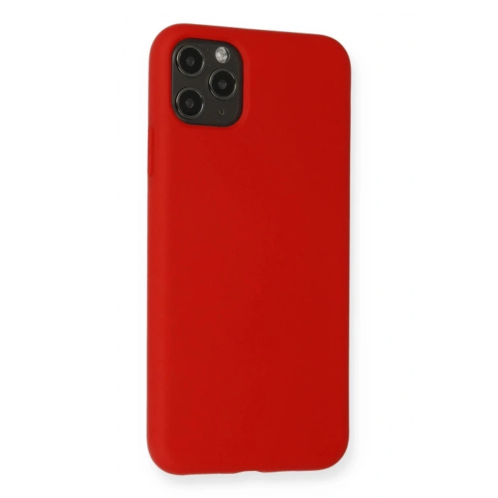 Newface iPhone 11 Pro Max Kılıf Nano içi Kadife Silikon - Kırmızı