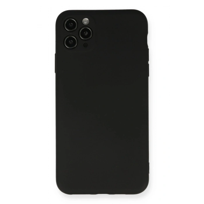 Newface iPhone 11 Pro Max Kılıf Nano içi Kadife Silikon - Siyah