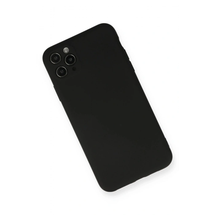 Newface iPhone 11 Pro Max Kılıf Nano içi Kadife Silikon - Siyah