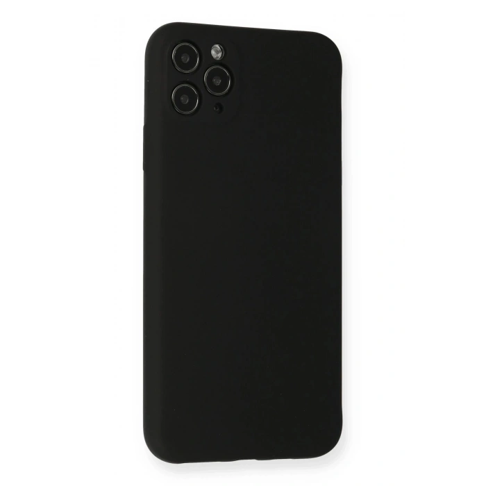 Newface iPhone 11 Pro Max Kılıf Nano içi Kadife Silikon - Siyah