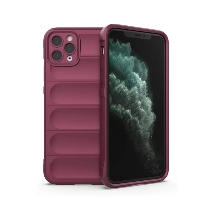 Newface iPhone 11 Pro Max Kılıf Optimum Silikon - Bordo