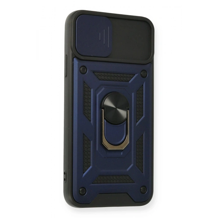 Newface iPhone 11 Pro Max Kılıf Pars Lens Yüzüklü Silikon - Lacivert