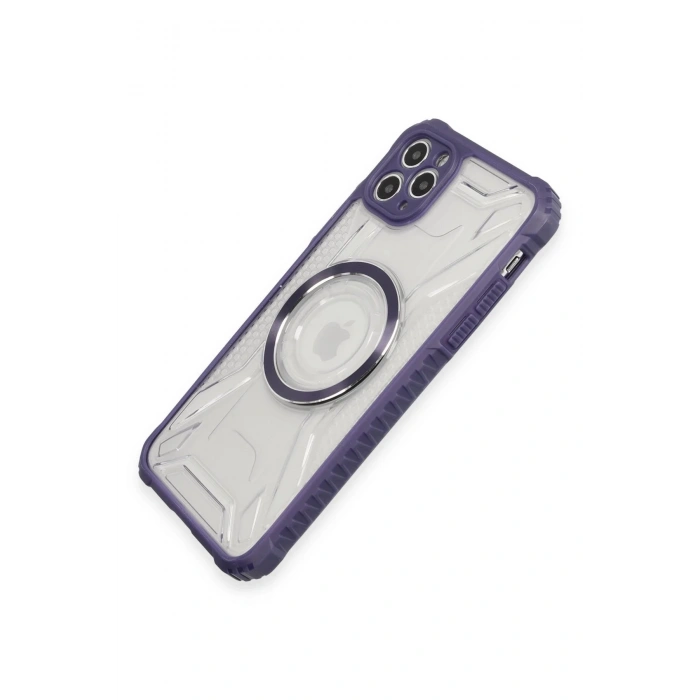 Newface iPhone 11 Pro Max Kılıf Prag Magneticsafe Kapak - Derin Mor