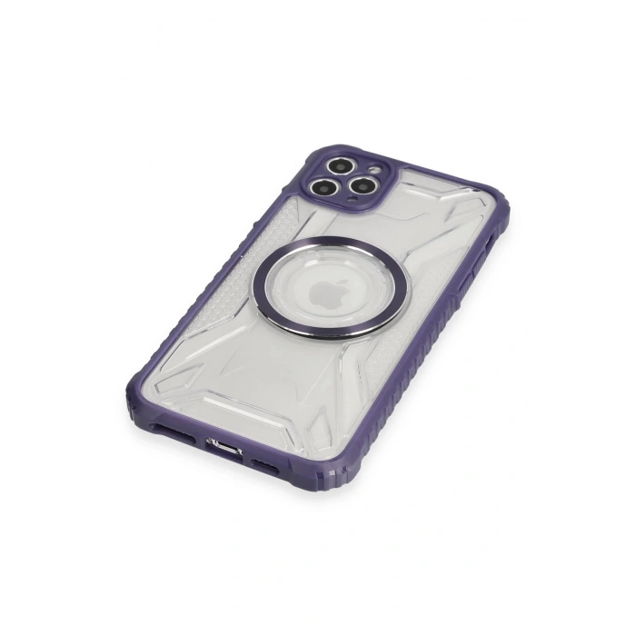Newface iPhone 11 Pro Max Kılıf Prag Magneticsafe Kapak - Derin Mor