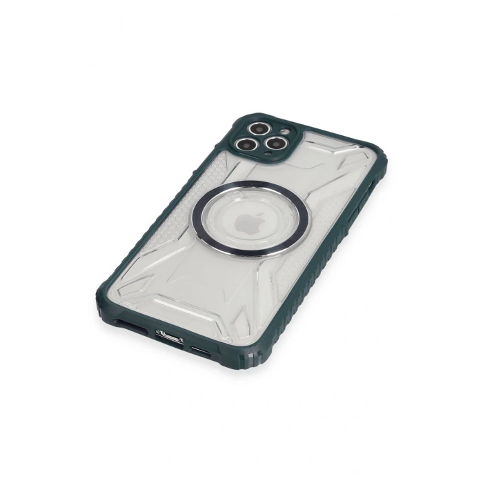 Newface iPhone 11 Pro Max Kılıf Prag Magneticsafe Kapak - Koyu Yeşil