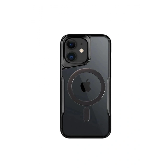 Newface iPhone 12 Kılıf Boyi Magsafe Silikon Kapak - Siyah