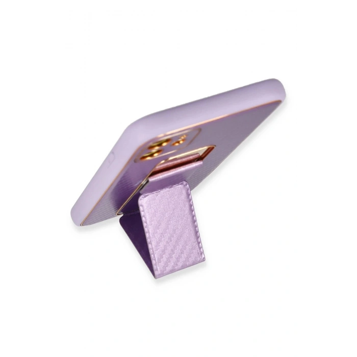 Newface iPhone 12 Kılıf Coco Karbon Standlı Kapak - Mor