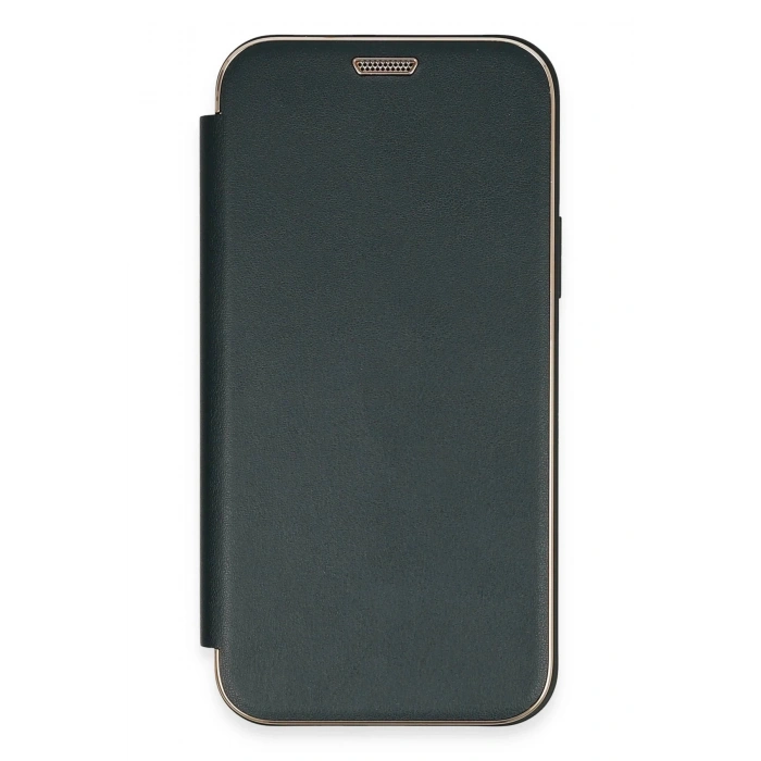 Newface iPhone 12 Kılıf Dolpin Kapaklı - Koyu Yeşil