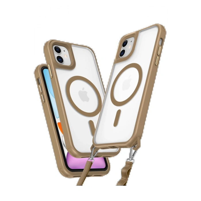 Newface iPhone 12 Kılıf Enka Magsafe Silikon Kılıf - Desert