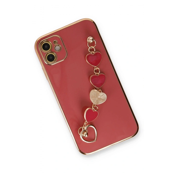 Newface iPhone 12 Kılıf Esila Silikon - Kırmızı