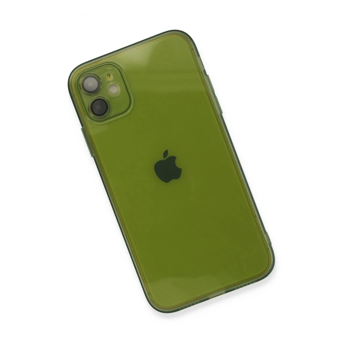 Newface iPhone 12 Kılıf Fly Lens Silikon - Yeşil