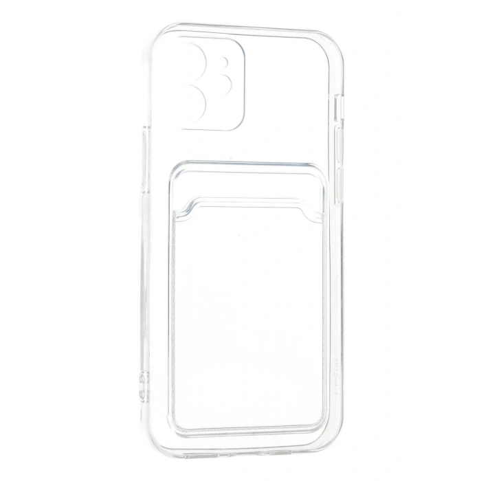 Newface iPhone 12 Kılıf Kart Şeffaf Silikon - Şeffaf