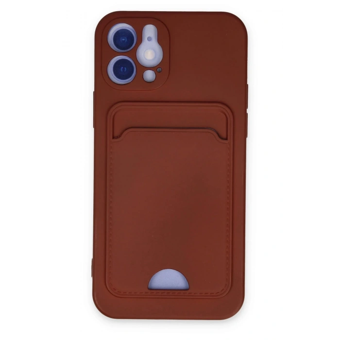 Newface iPhone 12 Kılıf Kelvin Kartvizitli Silikon - Bordo