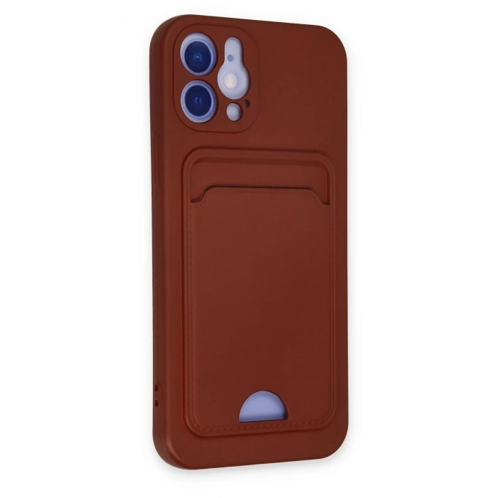 Newface iPhone 12 Kılıf Kelvin Kartvizitli Silikon - Bordo