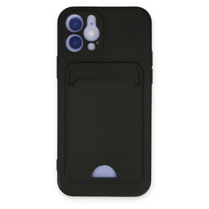 Newface iPhone 12 Kılıf Kelvin Kartvizitli Silikon - Siyah