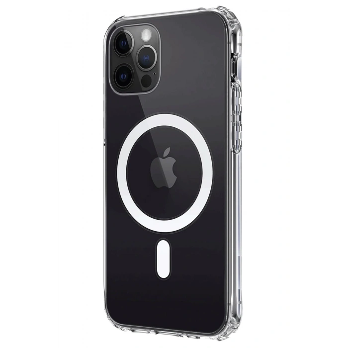 Newface iPhone 12 Kılıf Magneticsafe Şeffaf Silikon - Şeffaf