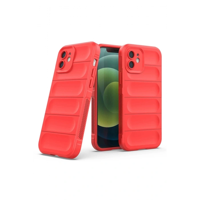 Newface iPhone 12 Kılıf Optimum Silikon - Kırmızı