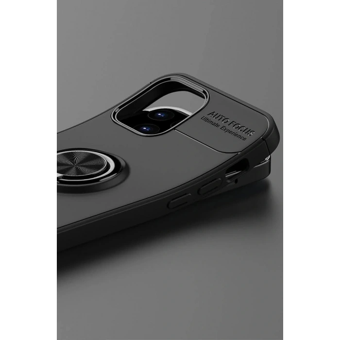 Newface iPhone 12 Kılıf Range Yüzüklü Silikon - Kırmızı