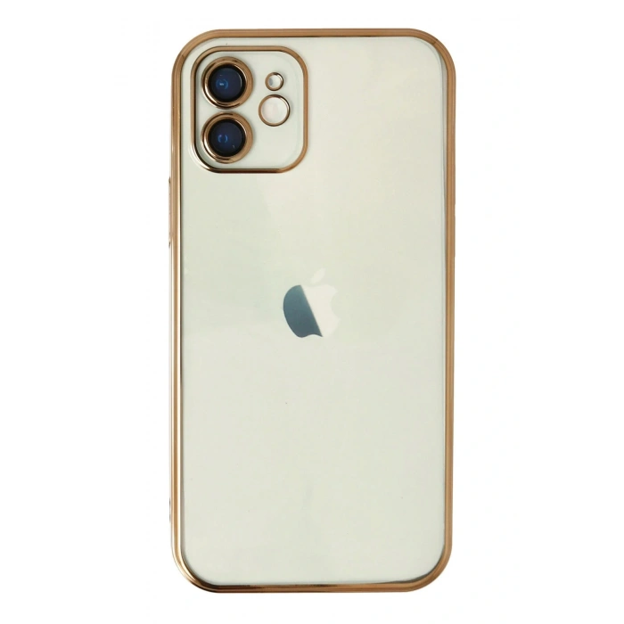 Newface iPhone 12 Kılıf Razer Lensli Silikon - Gold