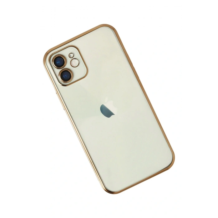 Newface iPhone 12 Kılıf Razer Lensli Silikon - Gold