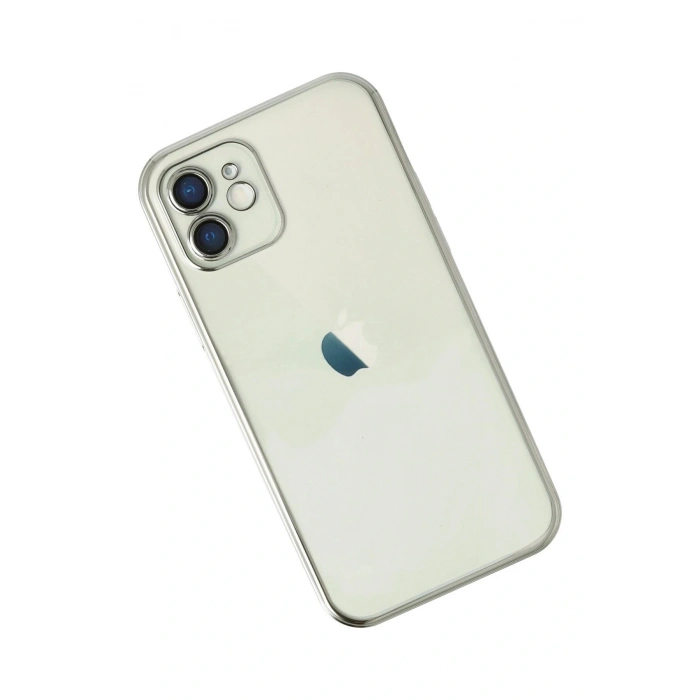Newface iPhone 12 Kılıf Razer Lensli Silikon - Gümüş