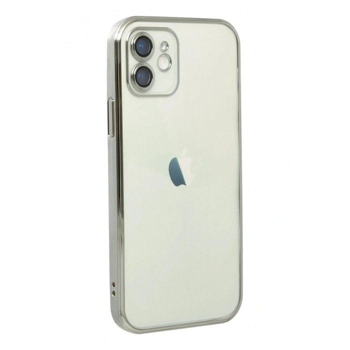 Newface iPhone 12 Kılıf Razer Lensli Silikon - Gümüş