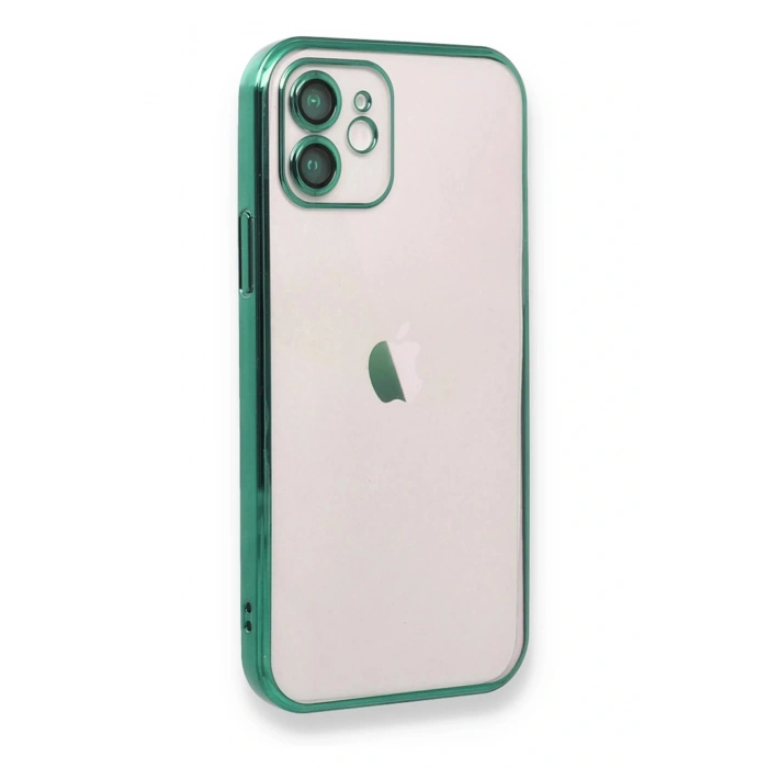 Newface iPhone 12 Kılıf Razer Lensli Silikon - Yeşil
