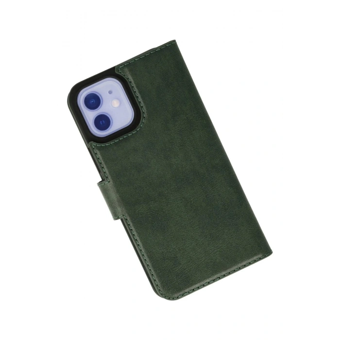 Newface iPhone 12 Kılıf Trend S Plus Kapaklı Kılıf - Yeşil