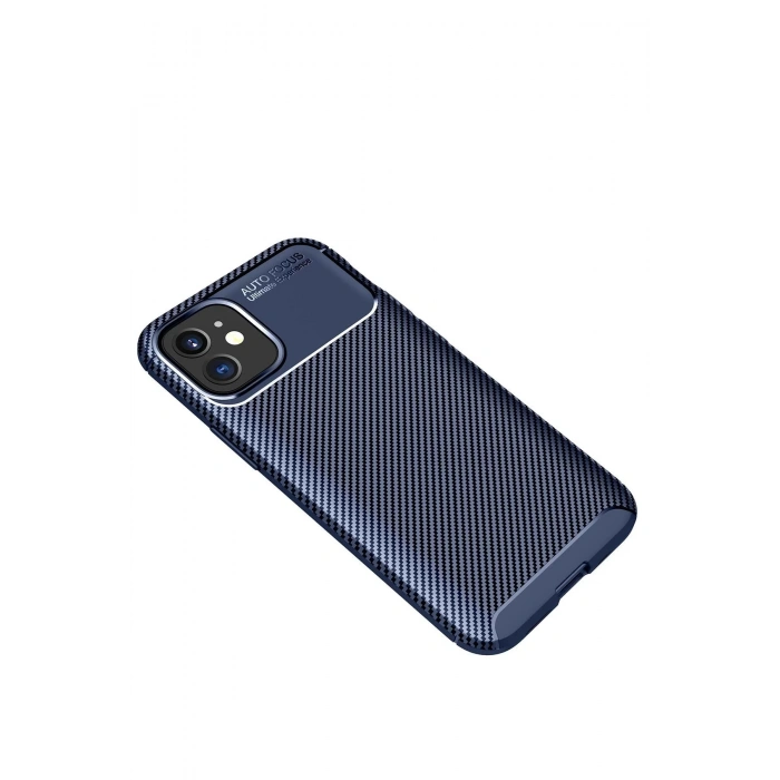 Newface iPhone 12 Mini Kılıf Auto Focus Karbon Kapak - Lacivert