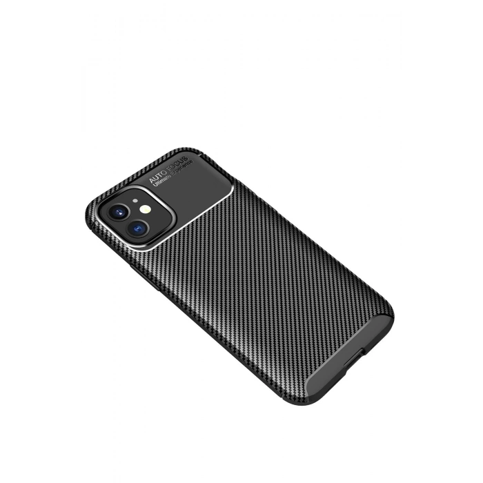 Newface iPhone 12 Mini Kılıf Auto Focus Karbon Kapak - Siyah